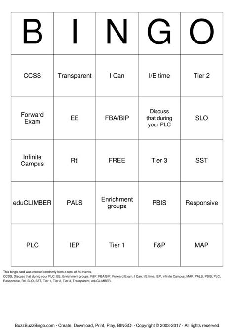 Educational Jargon Bingo Cards To Download Print And Customize