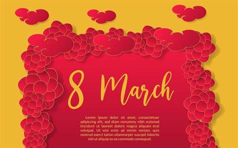 8 March Flower Red Background 16178585 Vector Art At Vecteezy