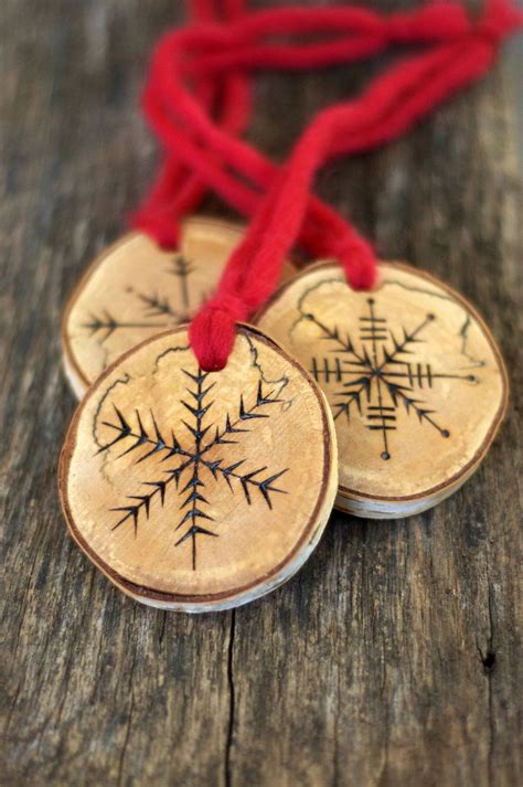 Tree Branch Christmas Ornaments Snowflake Set Of 3 Large Etsy