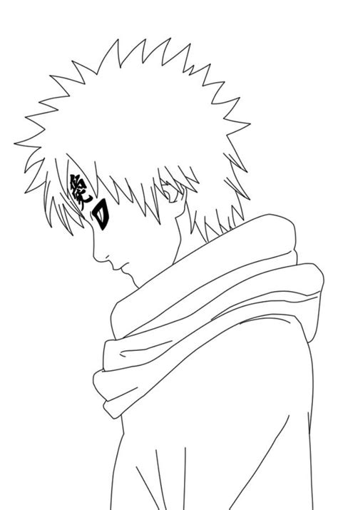 Gaara Sad Lineart By Crypticriddlers On Deviantart