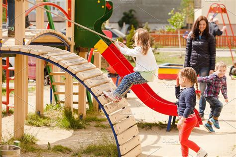 Children at the playground | High-Quality People Images ~ Creative Market