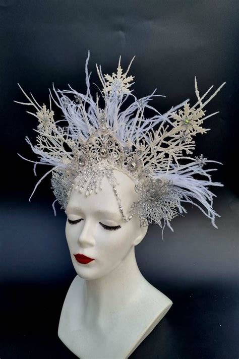 This Lovely Snowflake Crown Tiara Kokoshnik Fascinator Snow Queen