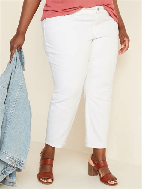 Mid Rise Boyfriend Plus Size White Jeans Best White Jeans At Old Navy