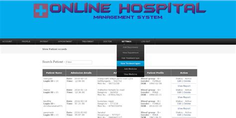 Online Hospital Management System In Php With Source Code Source Code