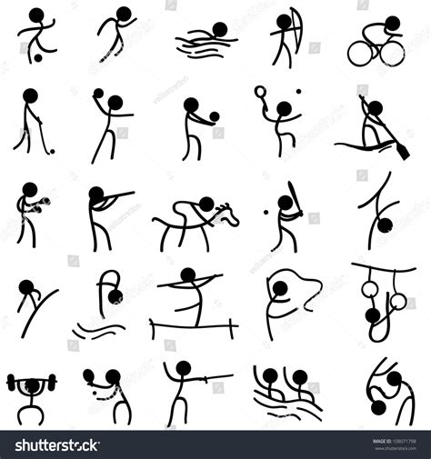 Stick Figure Doodle Sports Signs Stock Vector 108071798 Shutterstock