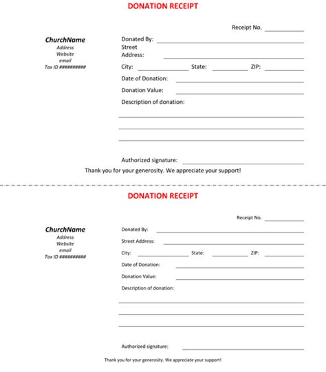 Fantastic Free Church Donation Receipt Template Awesome Receipt Templates
