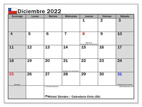 Calendario Diciembre De 2022 Para Imprimir “481ds” Michel Zbinden Cl