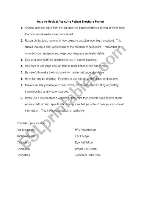 Printable Patient Education Sheets