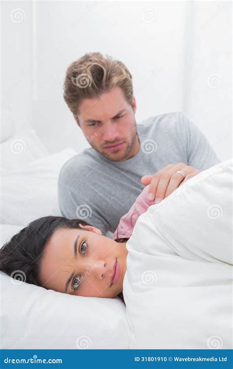Woman Ignoring Her Partner In Her Bed Stock Photo Image Of Hair