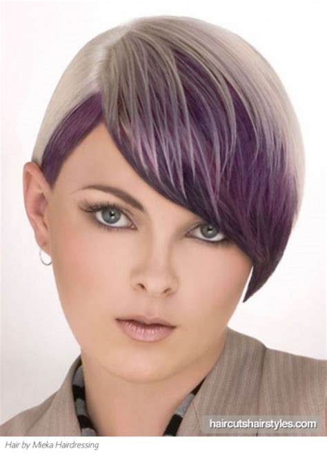 Purple Bangs Hair Style Design Interesting Color Placement Hair