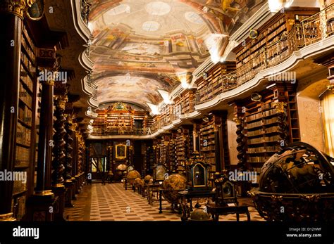 The Historical Center Of Prague The Baroque Library In The