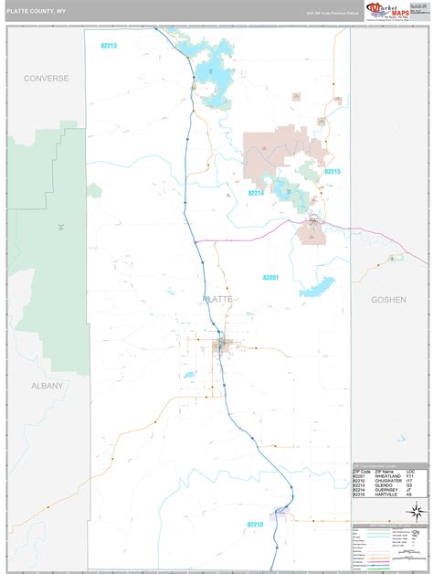 Platte County Wy Wall Map Premium Style By Marketmaps