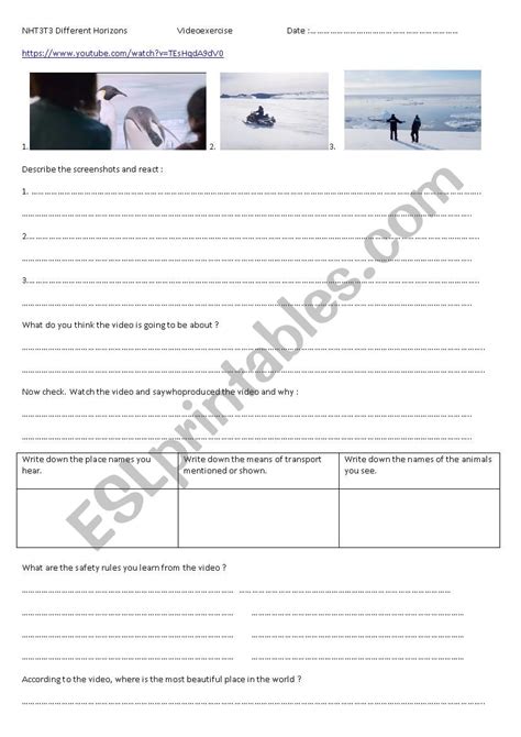 Different Horizons Esl Worksheet By Evinches