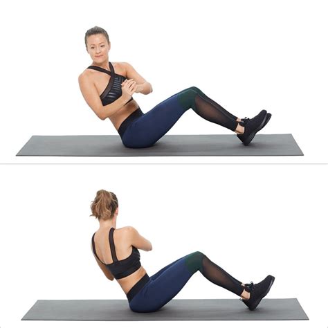 Obliques Seated Russian Twist Best Ab Exercises For Women Popsugar