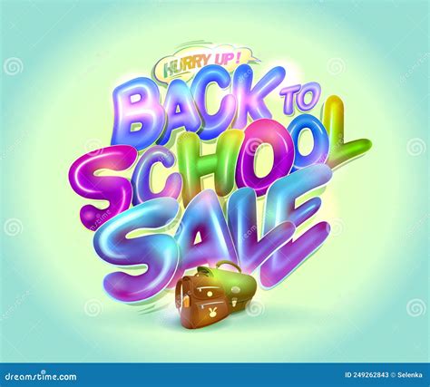 Back To School Sale Web Banner Design Template With 3d Bright Glossy