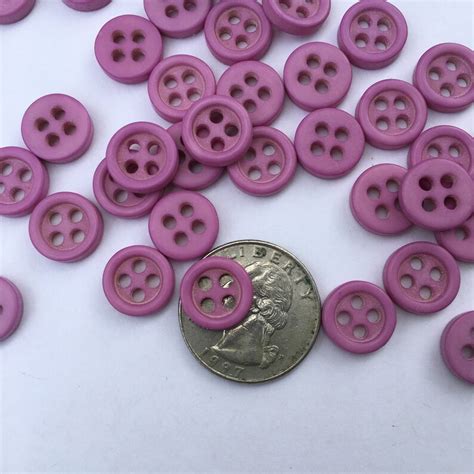 Purple Pink Vintage Buttons A Bit Chunky Set Of 25 Etsy