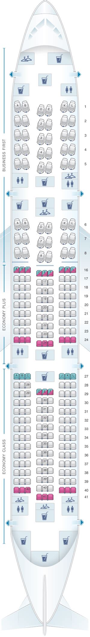 Seat Map United Airlines Boeing B787 9 Dreamliner