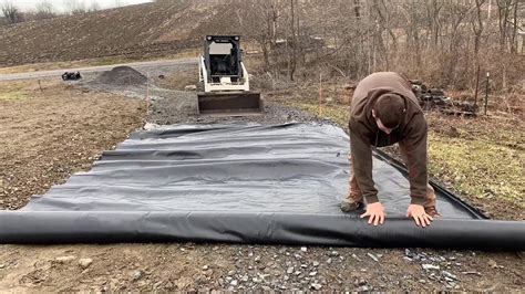 Geotextile Fabric And Stone For New Driveway Youtube