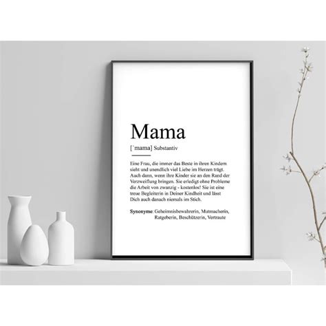 Poster Mama Definition Geschenk Vorbild Muttertag Geburtstag