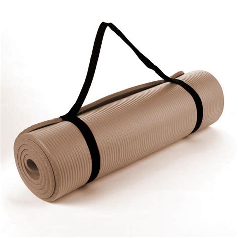 Brown Nbr Yoga Mat For Pilates Gym Exercise 15mm Thick