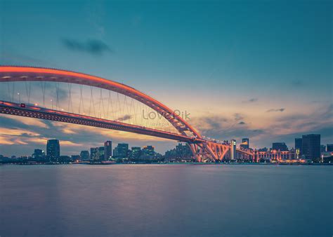 Shanghai Lupu Bridge At Night Picture And Hd Photos Free Download On