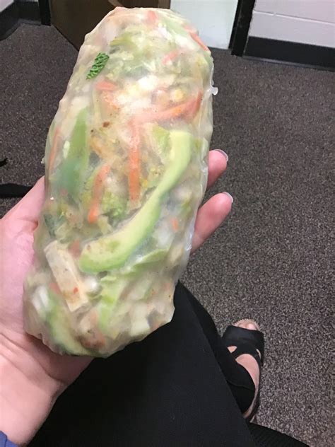 A Satisfying And Cute 275 Calorie Lunch Avocado And Tofu Spring Roll