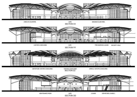 Airport Terminal Building Layout Cad File Cadbull