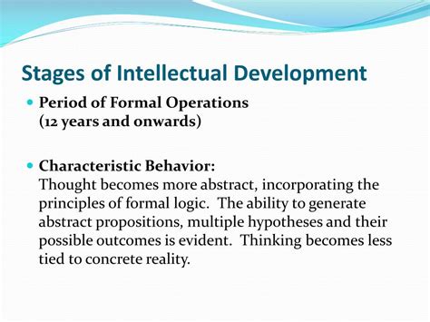 Ppt Stages Of Intellectual Development Powerpoint Presentation Free