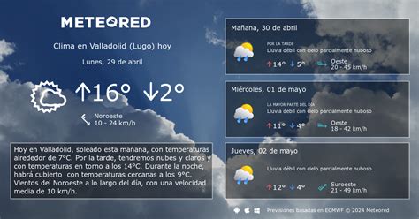 Clima En Valladolid Lugo El Tiempo A 14 Días Meteored