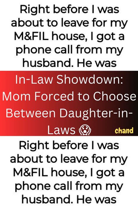 In Law Showdown Mom Forced To Choose Between Daughter In Laws 😱 In