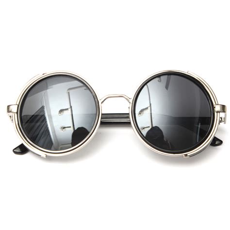 Cyber Goggles Vintage Retro Blinder Steampunk Sunglasses 50s Round