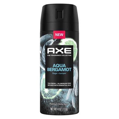 axe fine fragrance collection premium deodorant body spray for men aqua bergamot 4 oz