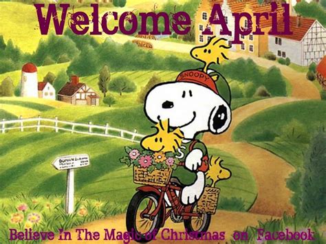Snoopy Welcome April Quote Snoopy Wallpaper Snoopy Snoopy Love
