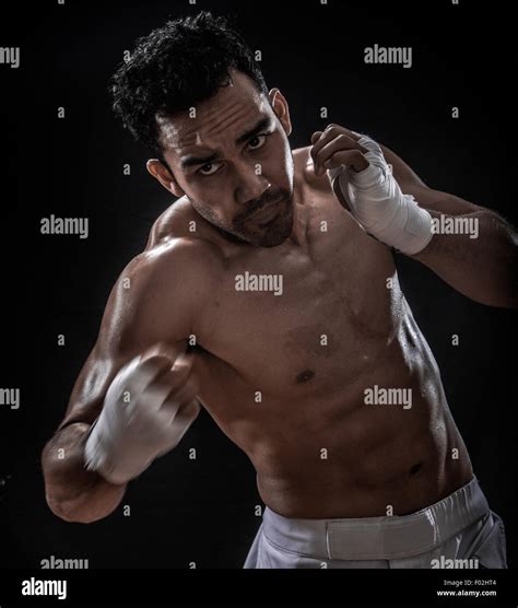 Male Boxer Punching Stock Photo Alamy