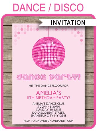 By using this template, your invitations will make your dance party a must to attend and make your guests want. Dance Party Invitations Template | Birthday Party