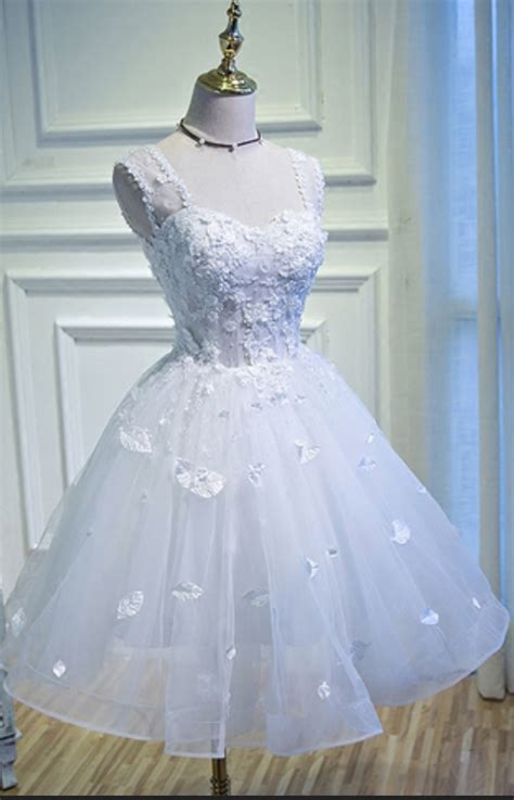 A Line Straps Short Mini Tulle Short Prom Dress Homecoming Dresses On