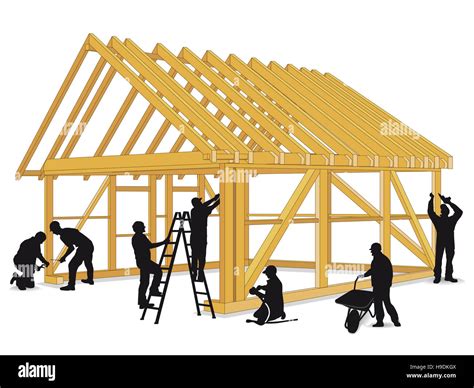 Build Wooden House Stock Photo Alamy