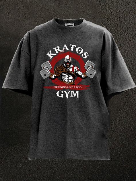 Ironpandafit Kratos Gym Washed Gym Shirt For Sale