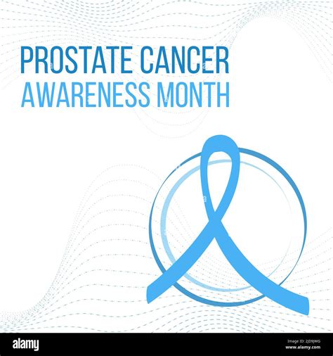 Prostate Cancer Awareness Month Concept Banner Template With Light Blue Ribbon Vector