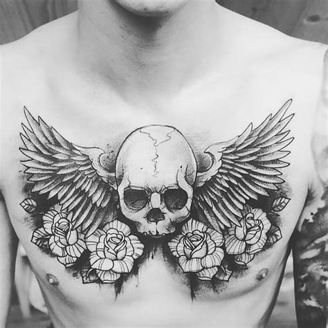 32 Awesome Chest Tattoos For Men Cool Chest Tattoos Chest Tattoos For Women Skull Rose Tattoos