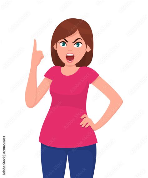 Angry Young Woman Shouting Angry Mad Woman Yelling And Shouting Crazy