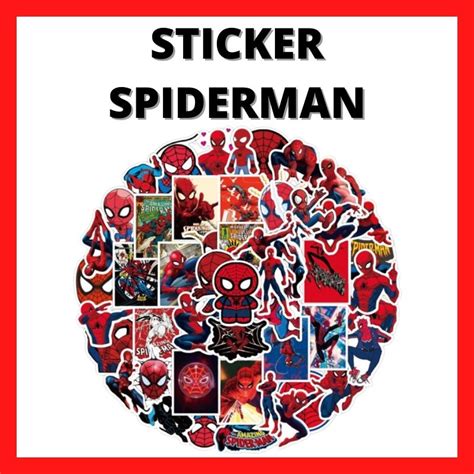 Spiderman Sticker 50 Keping Kids Stickers Stiker Superhero Waterproof
