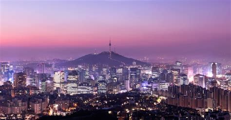 Premium Photo Sunrise Morning At Seoul South Korea City Skyline With