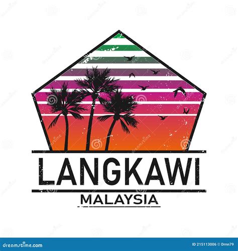 Langkawi Malaysia Paradise Island Logo Template Vector Stock Vector