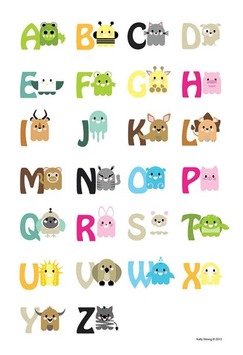 Abc Kawaii Animal Poster For When We Have Little Humanoids