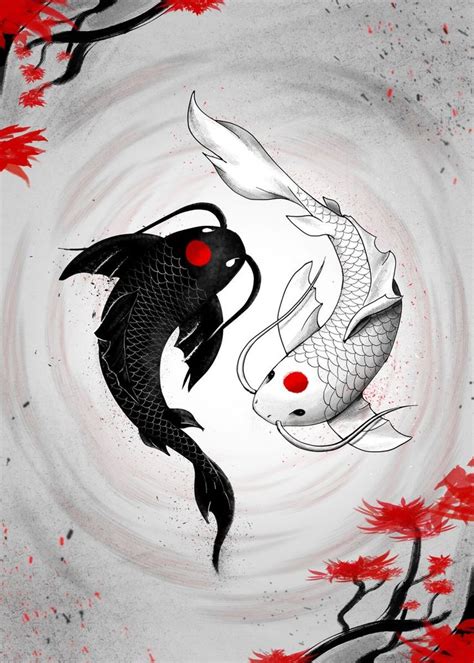 Japanese Koi Fish Vision Poster By Geek Zen Displate Carpe Koi