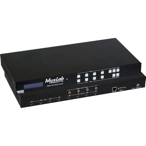 Muxlab 4x4 4k60 Hdmi Matrix Switch 500444 Bandh Photo Video