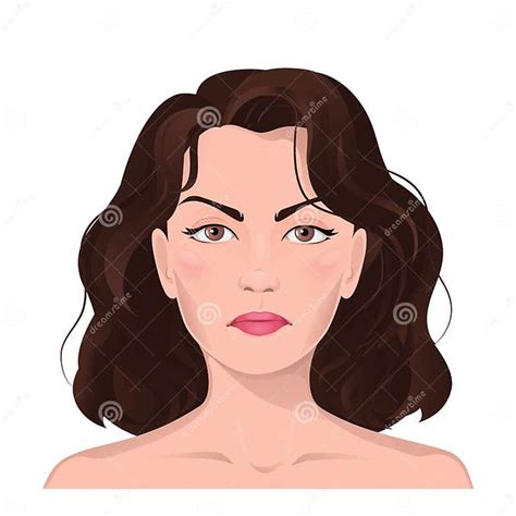 Face Portrait Of Women With Brown Hair Stock Illustration Illustration Of Human Glamour