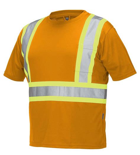 Hi Vis Crew Neck Short Sleeve Safety Tee Shirt With Chest Pocket