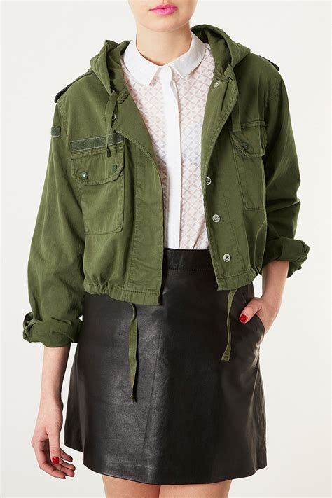 Hooded Crop Army Jacket Army Jacket Jackets Topshop Outfit